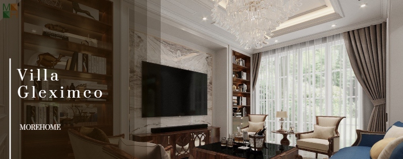  Nội thất gỗ óc chó điểm nhấn ấn tượng tại biệt thự Gleximco